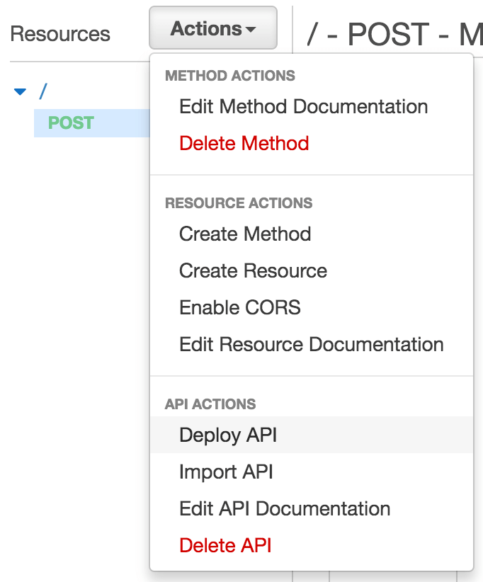 API Gateway Deploy API Screenshot