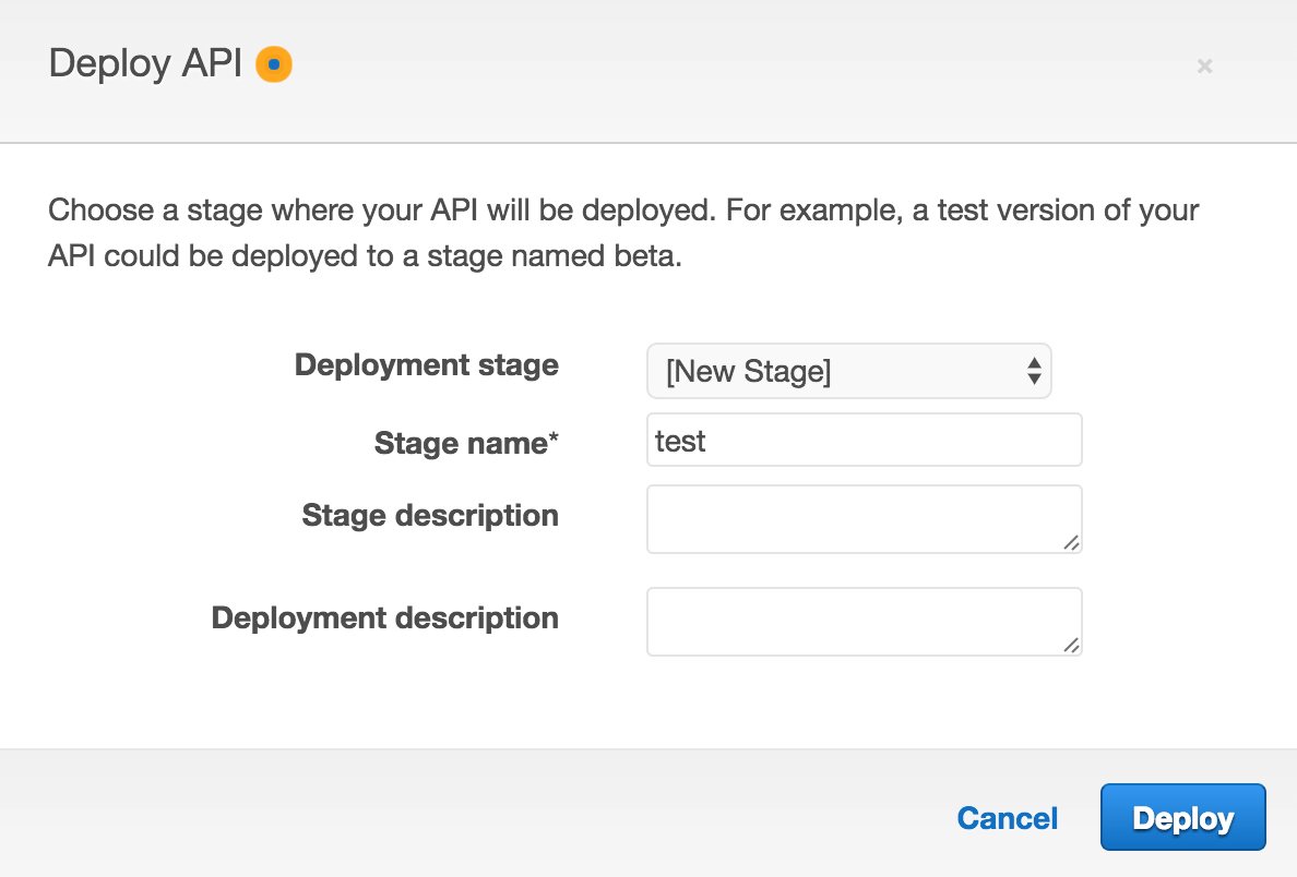 API Gateway Stage Screenshot